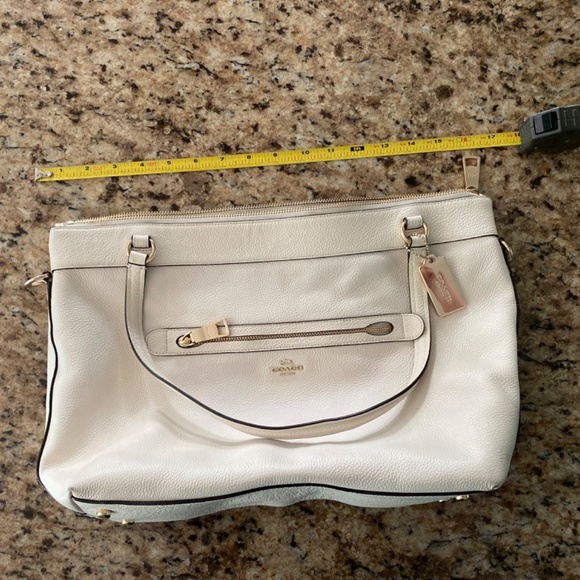 Large White Coach Purse - Picture 3 of 5